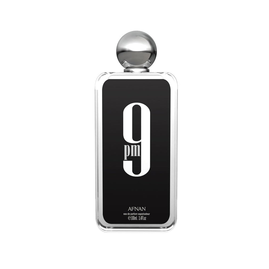 Afnan 9 PM men's perfume bottle close up