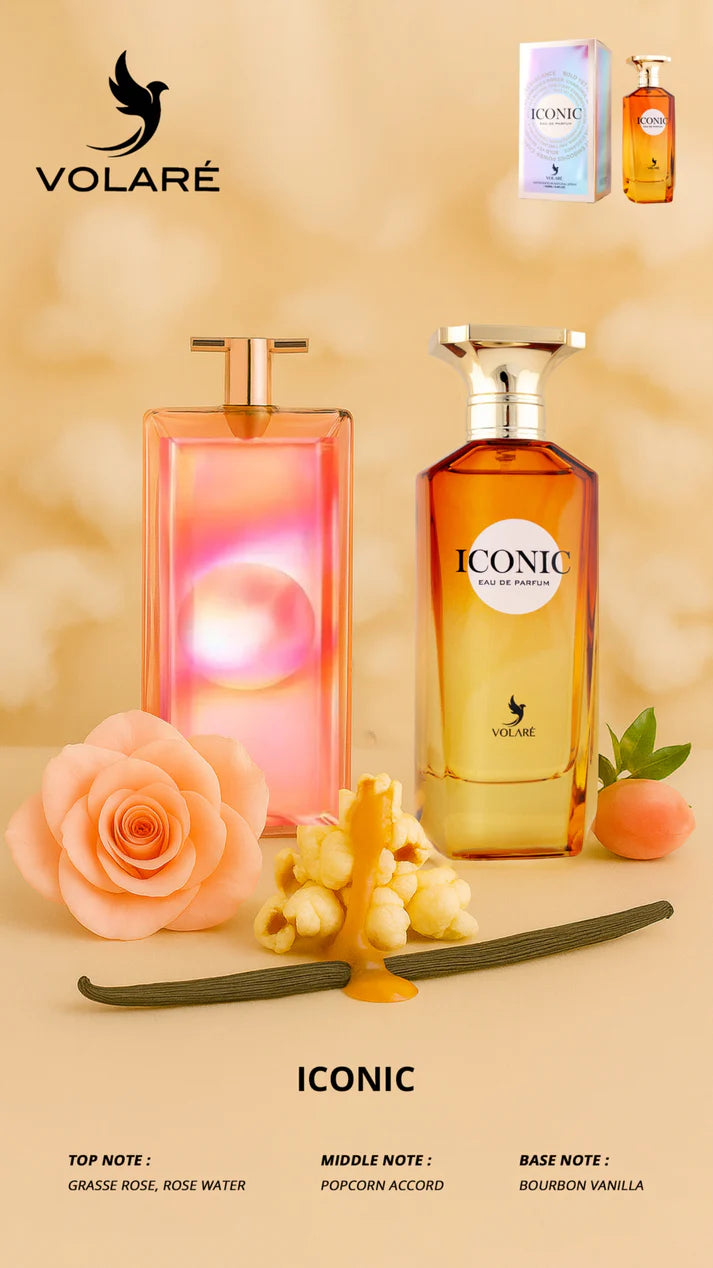 Volare Iconic women perfume sweet caramel rose vanilla fragrance