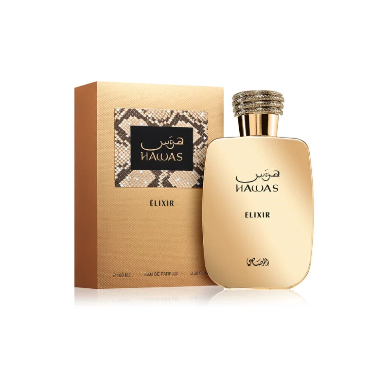 Rasasi Hawas Elixir perfume bottle close up