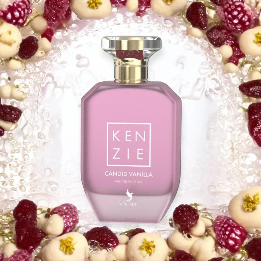 Volare Kenzie Candid Vanilla perfume close up bottle design luxury scent