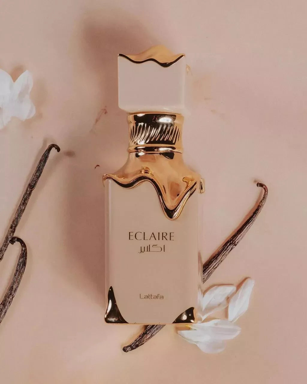 Lattafa Eclair perfume close up bottle design luxury scent