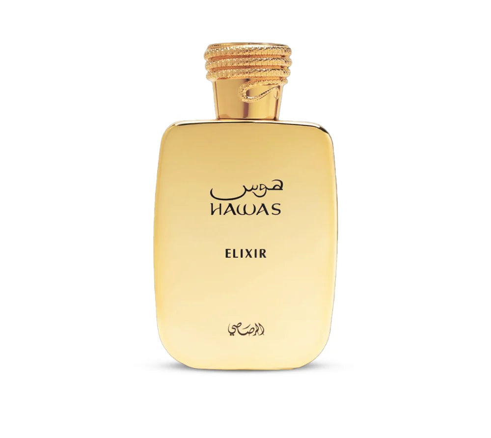Rasasi Hawas Elixir EDP bottle and packaging